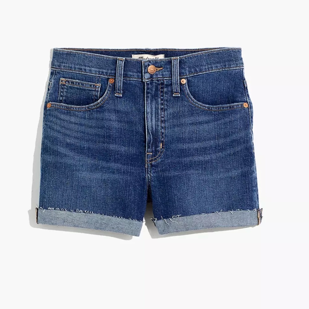 Size 25 Madewell High Waisted Denim Shorts in Cheriton Wash style# m3005